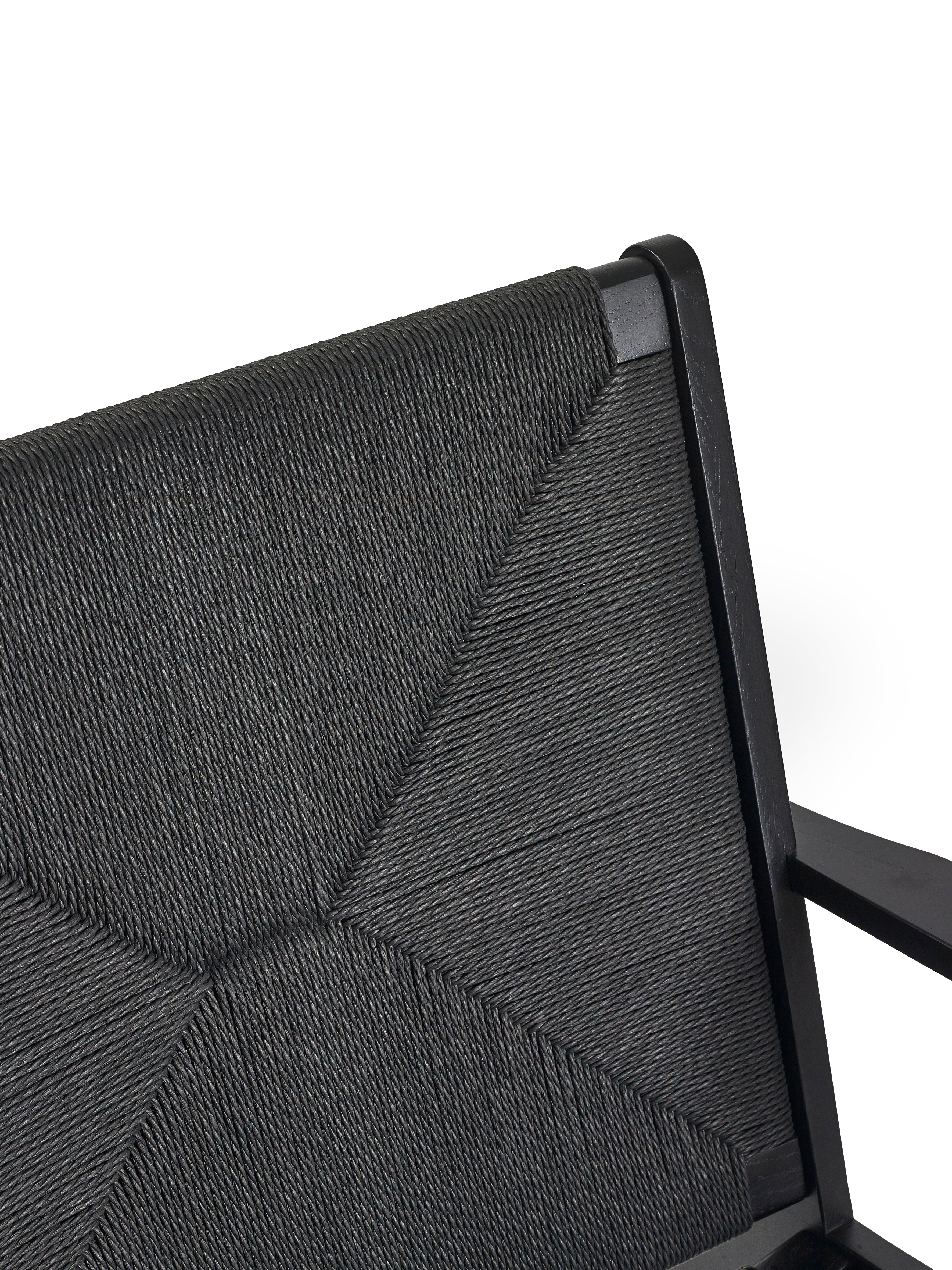 Barley Black Oak Wood & Rope Accent Chair